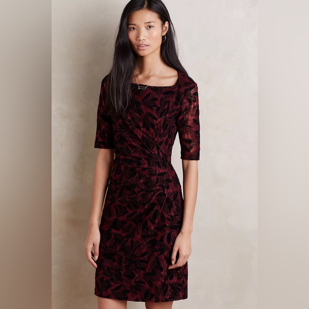 Anthropologie Maeve Elorn Dress-Wine